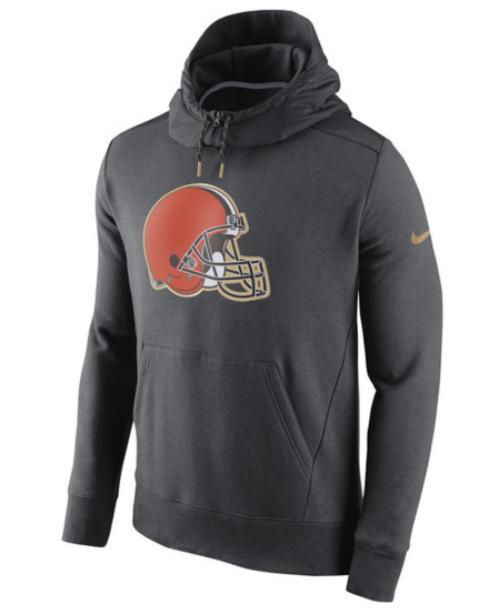Cleveland Browns Nike Championship Drive Gold Collection Hybrid Fleece Performance Hoodie Charcoal Cleveland Browns Nike Championship Drive Gold Collection Hybrid Fleece Performance Hoodie Charcoal