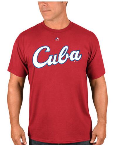 Cuba Baseball Majestic 2017 World Baseball Classic Wordmark T-Shirt Red