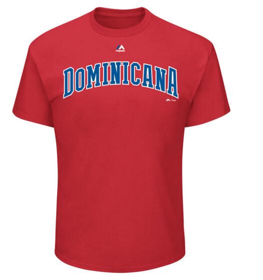 Dominican Republic Baseball Majestic 2017 World Baseball Classic Wordmark T-Shirt Red