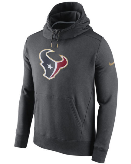 Houston Texans Nike Championship Drive Gold Collection Hybrid Fleece Performance Hoodie Charcoal