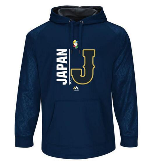 Japan Baseball Majestic 2017 World Baseball Classic Authentic Collection Team Icon Pullover Hoodie Navy - Click Image to Close
