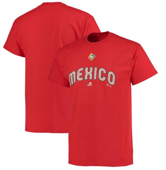 Mexico Baseball Majestic 2017 World Baseball Classic Wordmark T-Shirt Red