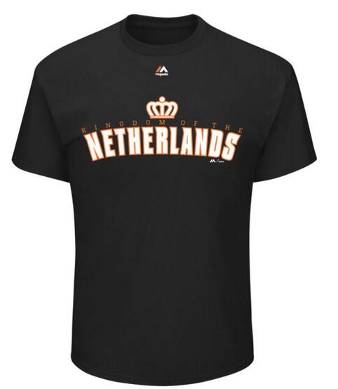 Netherlands Baseball Majestic 2017 World Baseball Classic Wordmark T-Shirt Black