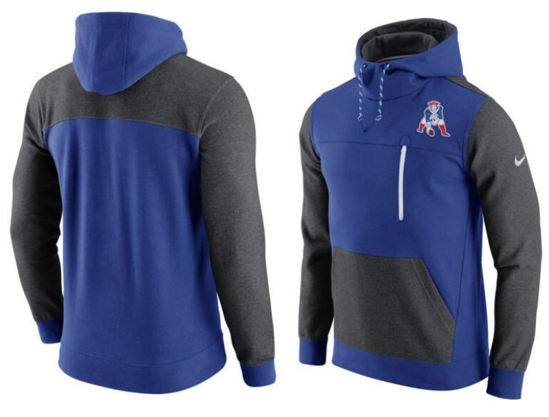 New England Patriots Nike AV15 Fleece Pullover Hoodie Navy Charcoal