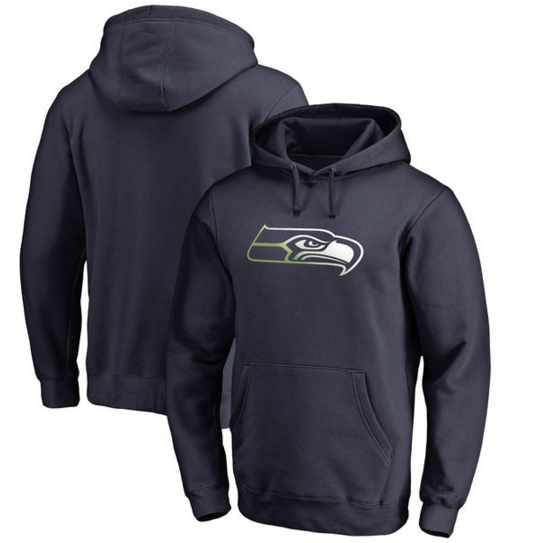 Seattle Seahawks Pro Line by Fanatics Branded Gradient Logo Pullover Hoodie College Navy