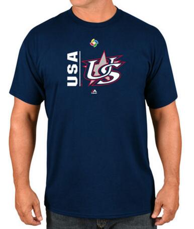 USA Baseball Majestic 2017 World Baseball Classic Authentic Collection Team Icon T-Shirt Navy