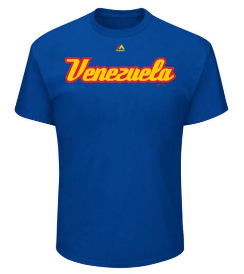 Venezuela Baseball Majestic 2017 World Baseball Classic Wordmark T-Shirt Royal