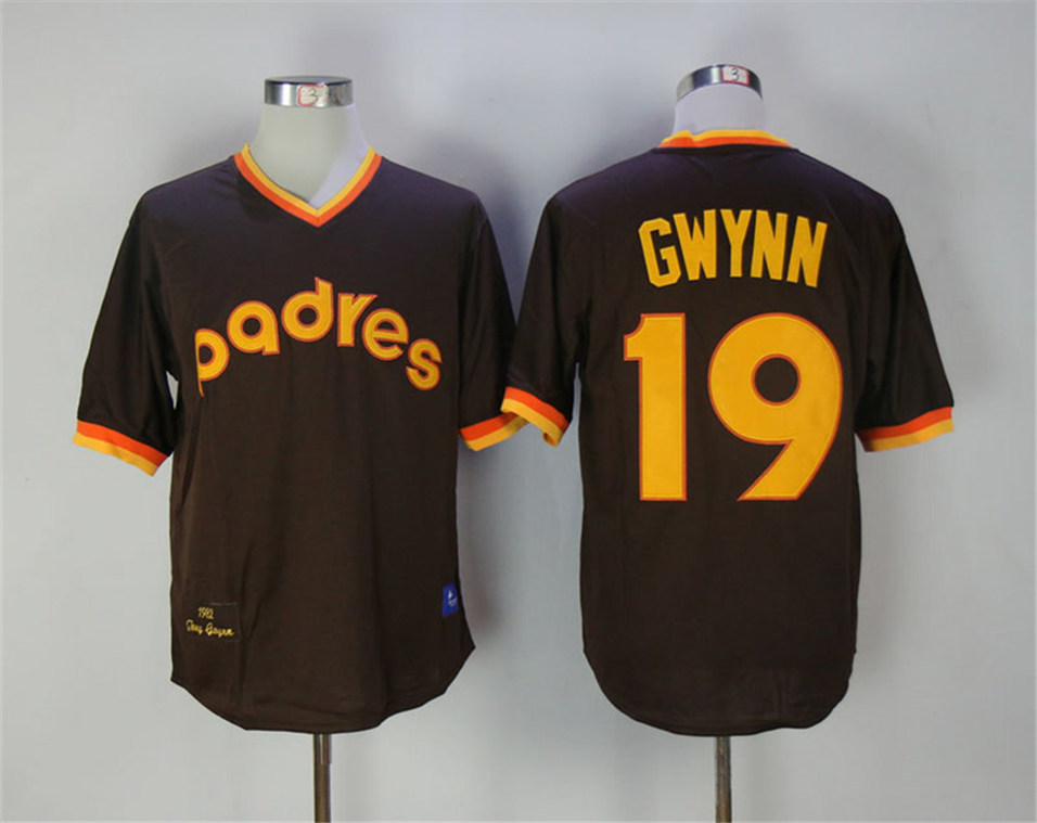 Padres 19 Tony Gwynn Brown 1982 Throwback Jersey