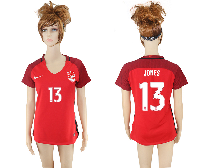 2017-18 USA 13 JONES Away Women Soccer Jersey