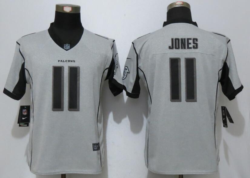 Nike Falcons 11 Julio Jones Gray Gridiron II Women Limited Jersey
