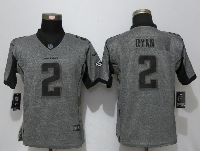 Nike Falcons 2 Matt Ryan Gray Gridiron Gray Women Limited Jersey - Click Image to Close