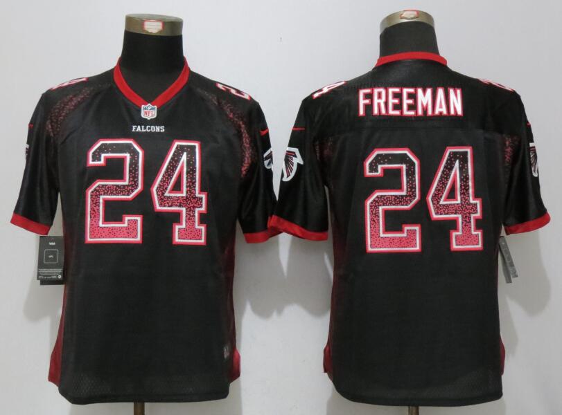 Nike Falcons 24 Devonta Freeman Black Women Drift Fashion Jersey
