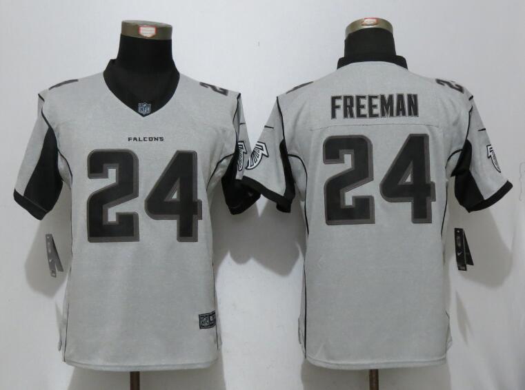 Nike Falcons 24 Devonta Freeman Gray Gridiron II Women Limited Jersey