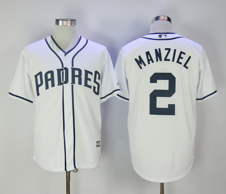 Padres 2 Johnny Manziel White Cool Base Jersey
