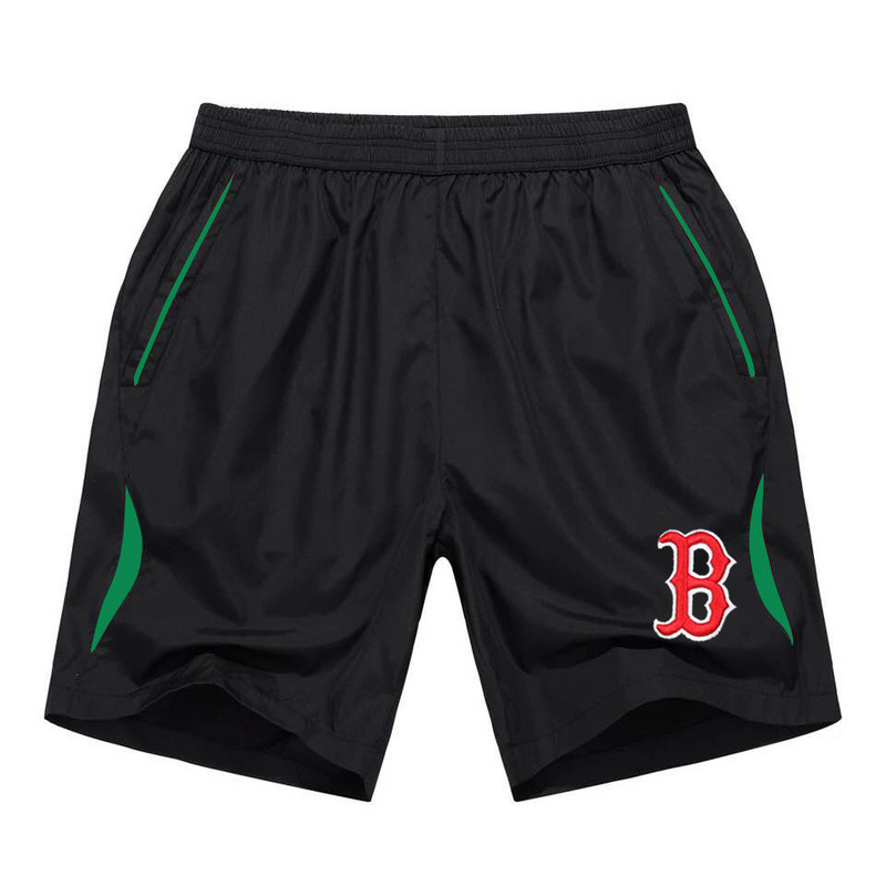 Men's Boston Red Sox Black Green Stripe MLB Shorts
