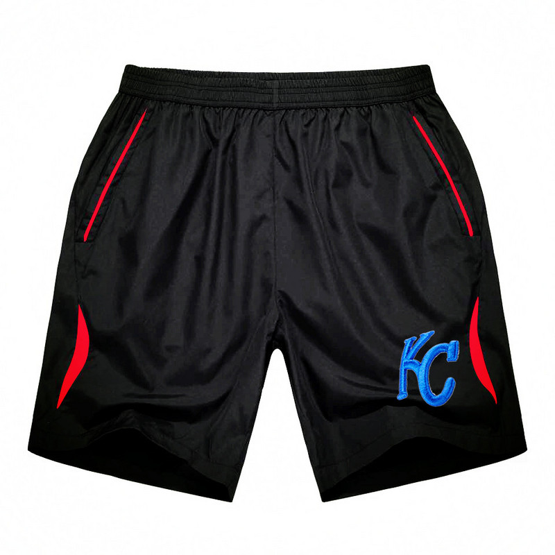 Men's Kansas City Royals Black Red Stripe MLB Shorts