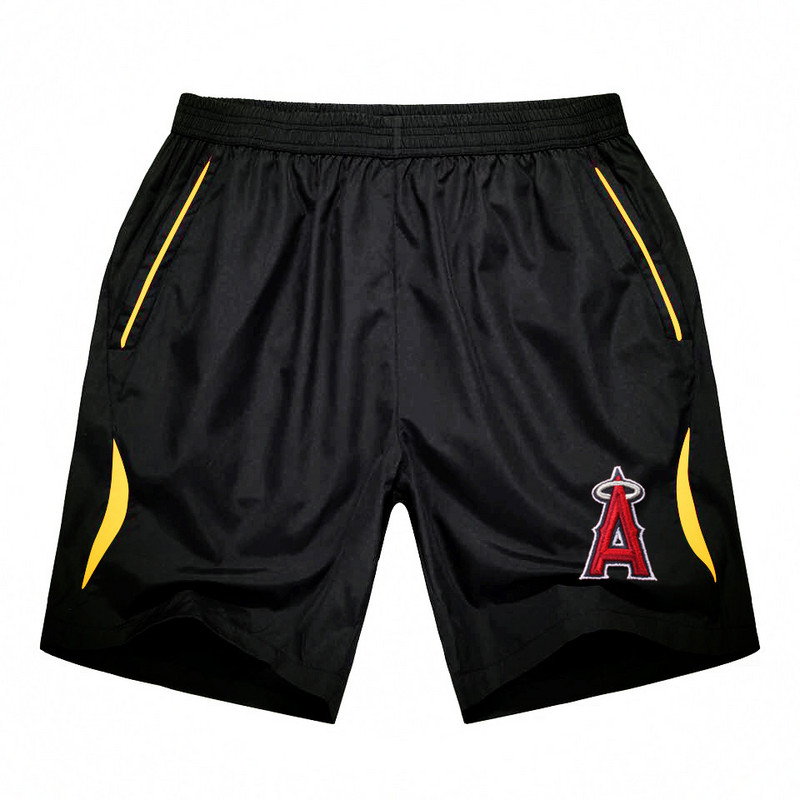 Men's Los Angeles Angels of Anaheim Black Gold Stripe MLB Shorts