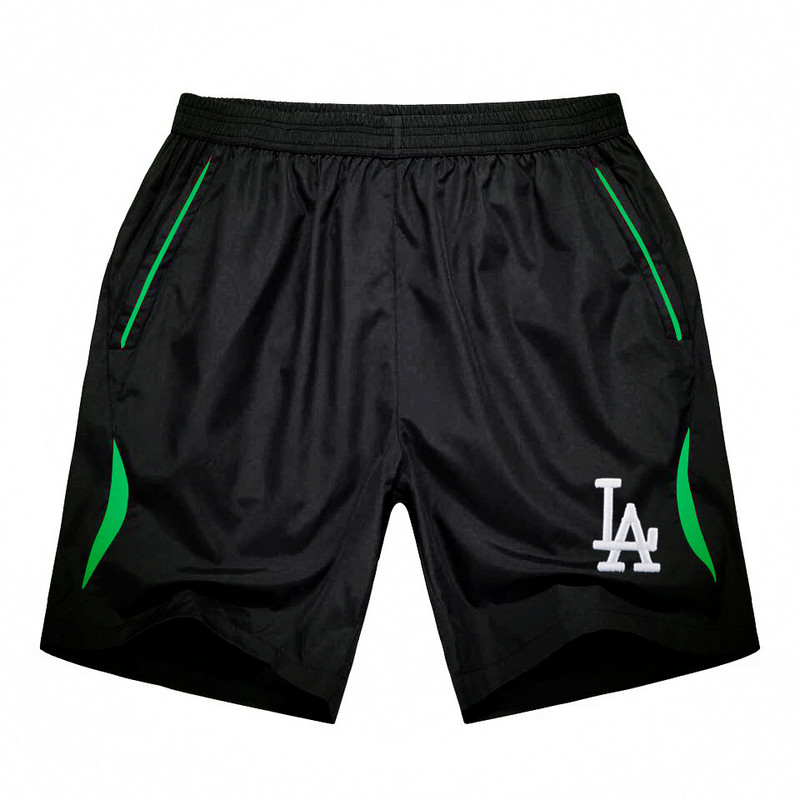 Men's Los Angeles Dodgers Black Green Stripe MLB Shorts