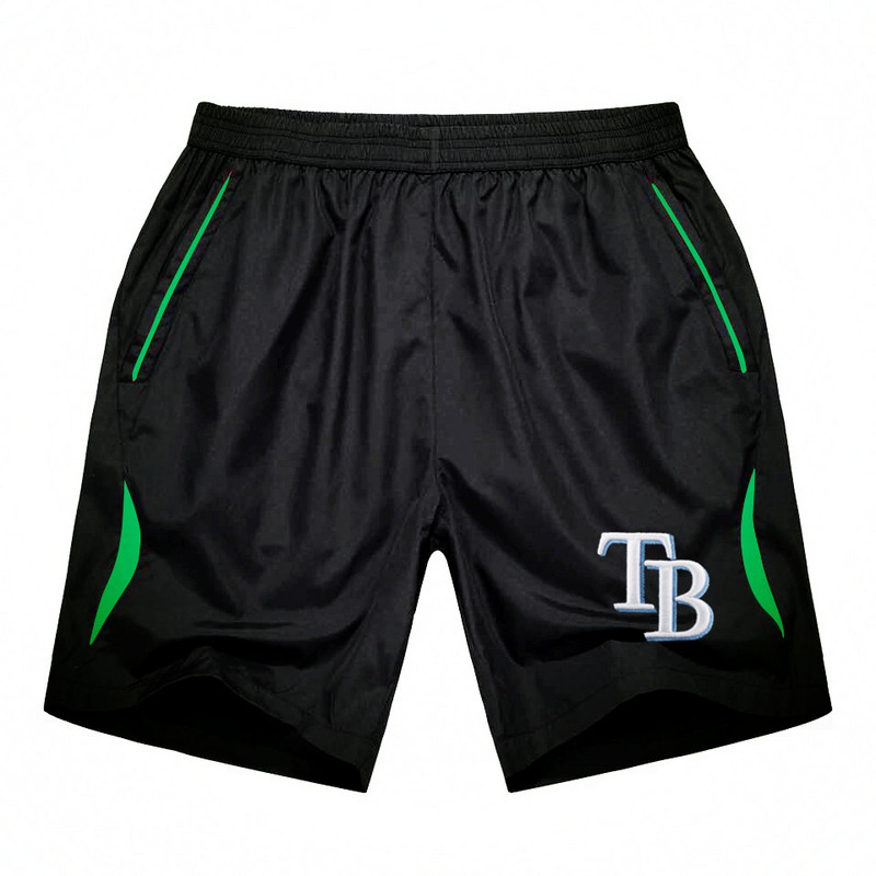 Men's Tampa Bay Rays Black Green Stripe MLB Shorts