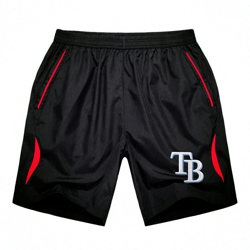 Men's Tampa Bay Rays Black Red Stripe MLB Shorts