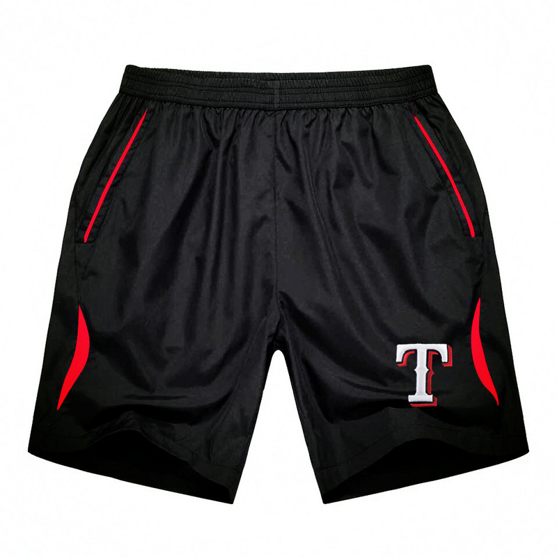 Men's Texas Rangers Black Red Stripe MLB Shorts