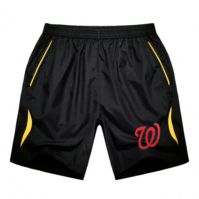 Men's Washington Nationals Black Gold Stripe MLB Shorts