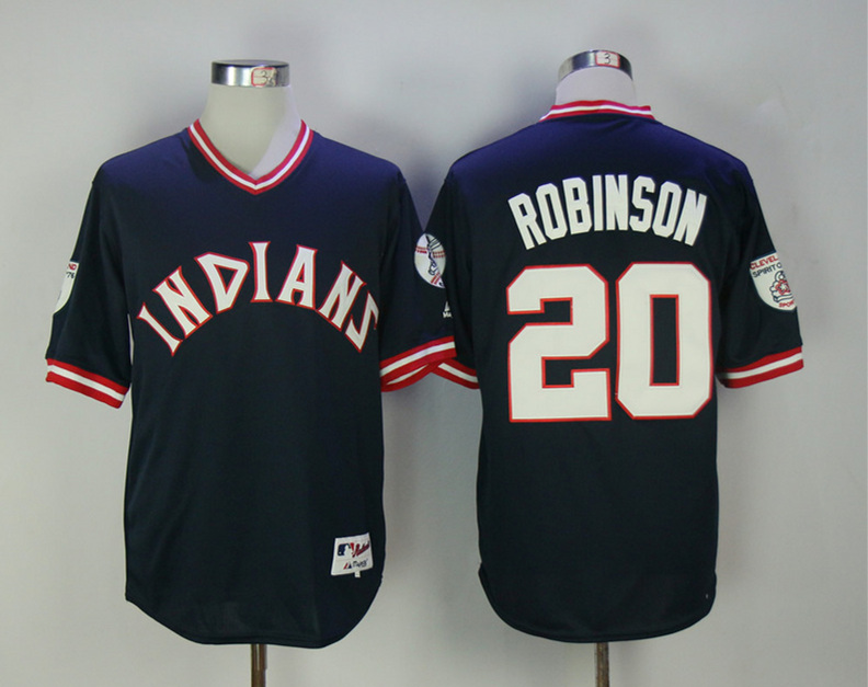 Indians 20 Frank Robinson Navy Throwback Jersey