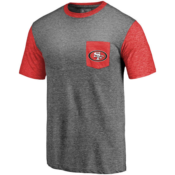 San Francisco 49ers Pro Line by Fanatics Branded Heathered Gray Scarlet Refresh Pocket T-Shirt