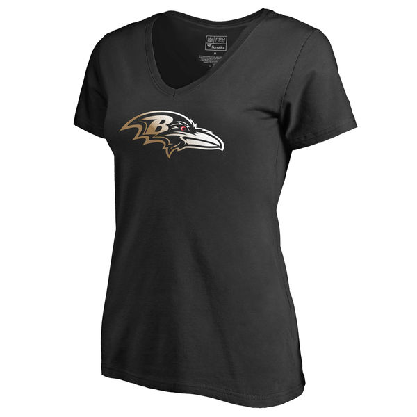 Women's Baltimore Ravens Pro Line by Fanatics Branded Black Big & Tall Gradient Logo T-Shirt