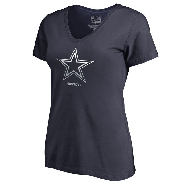 Women's Dallas Cowboys Pro Line by Fanatics Branded Navy Big & Tall Gradient Logo T-Shirt