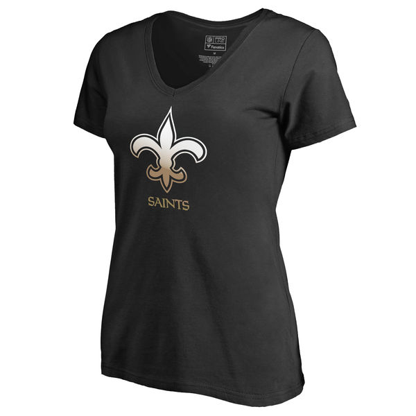 Women's New Orleans Saints Pro Line by Fanatics Branded Black Big & Tall Gradient Logo T-Shirt