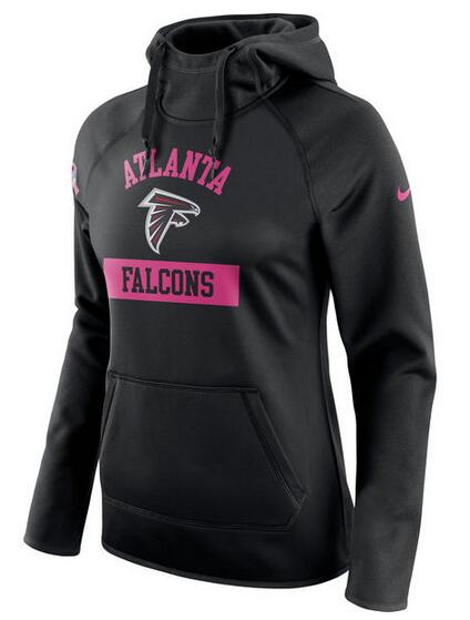 Atlanta Falcons Nike Women's Breast Cancer Awareness Circuit Performance Pullover Hoodie Black