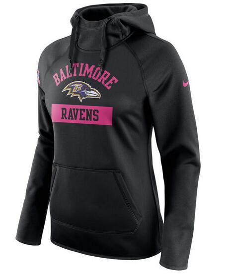 Baltimore Ravens Nike Women's Breast Cancer Awareness Circuit Performance Pullover Hoodie Black
