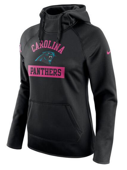 Carolina Panthers Nike Women's Breast Cancer Awareness Circuit Performance Pullover Hoodie Black