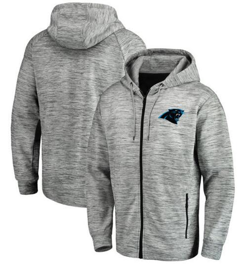 Carolina Panthers Pro Line by Fanatics Branded Space Dye Performance Full Zip Hoodie Heathered Gray - Click Image to Close