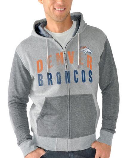 Denver Broncos G III Sports by Carl Banks Safety Tri Blend Full Zip Hoodie Heathered Gray