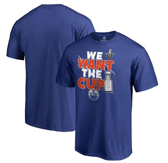 Edmonton Oilers Fanatics Branded 2017 NHL Stanley Cup Playoff Participant Blue Line T Shirt Royal
