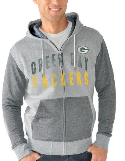 Green Bay Packers G III Sports by Carl Banks Safety Tri Blend Full Zip Hoodie Heathered Gray