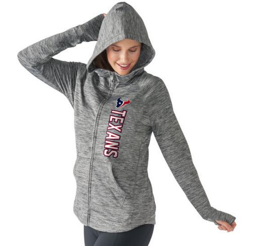 Houston Texans G III 4Her by Carl Banks Women's Recovery Full Zip Hoodie Gray - Click Image to Close