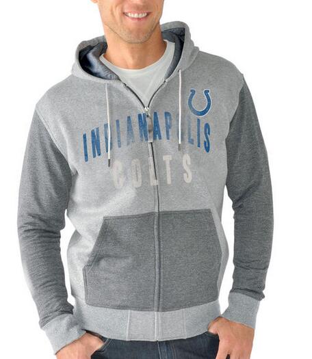 Indianapolis Colts G III Sports by Carl Banks Safety Tri Blend Full Zip Hoodie Heathered Gray