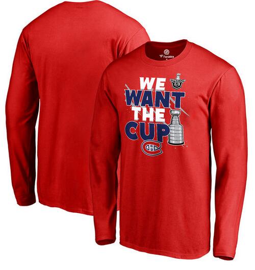Montreal Canadiens Fanatics Branded 2017 NHL Stanley Cup Playoff Participant Blue Line Long Sleeve T Shirt Red