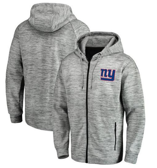 New York Giants Pro Line by Fanatics Branded Space Dye Performance Full Zip Hoodie Heathered Gray