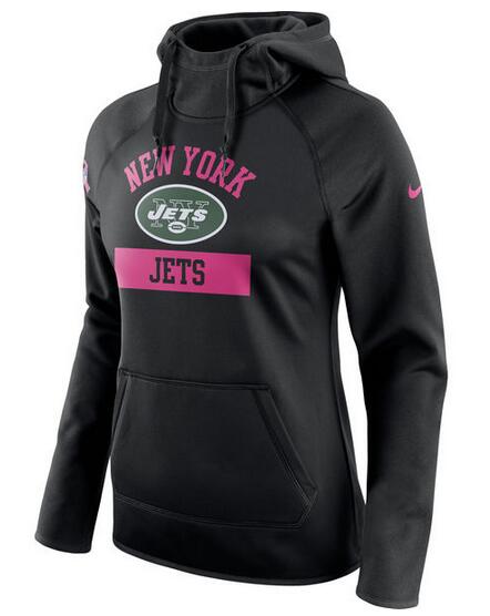New York Jets Nike Women's Breast Cancer Awareness Circuit Performance Pullover Hoodie Black