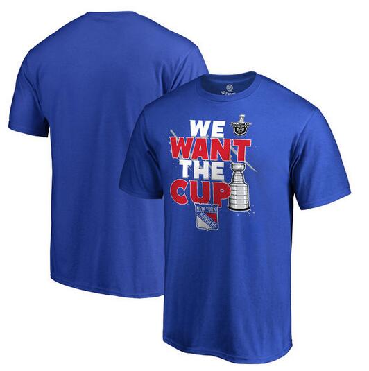 New York Rangers Fanatics Branded 2017 NHL Stanley Cup Playoff Participant Blue Line T Shirt Royal