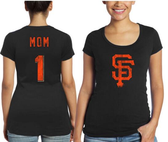 San Francisco Giants Majestic Threads Women's Mother's Day #1 Mom T Shirt Black