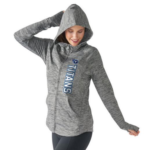 Tennessee Titans G III 4Her by Carl Banks Women's Recovery Full Zip Hoodie Gray
