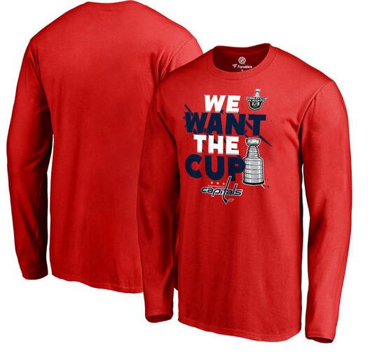 Washington Capitals Fanatics Branded 2017 NHL Stanley Cup Playoff Participant Blue Line Long Sleeve T Shirt Red