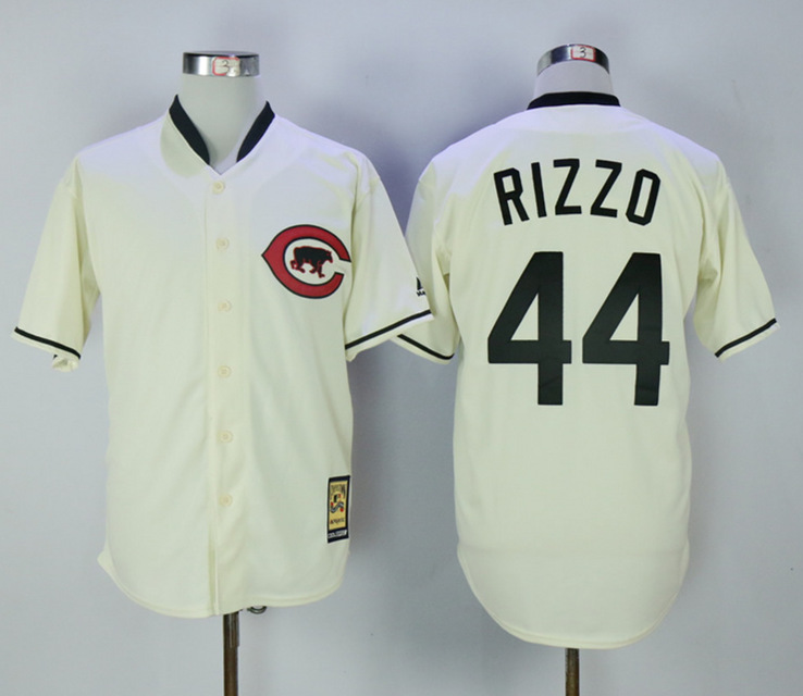 Cubs 44 Anthony Rizzo Cream Throwback Jersey
