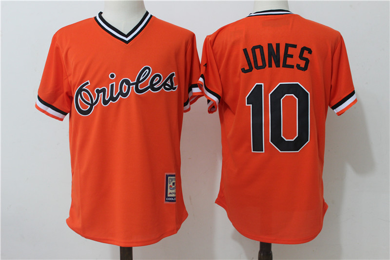 Orioles 10 Adam Jones Orange Throwback Jersey
