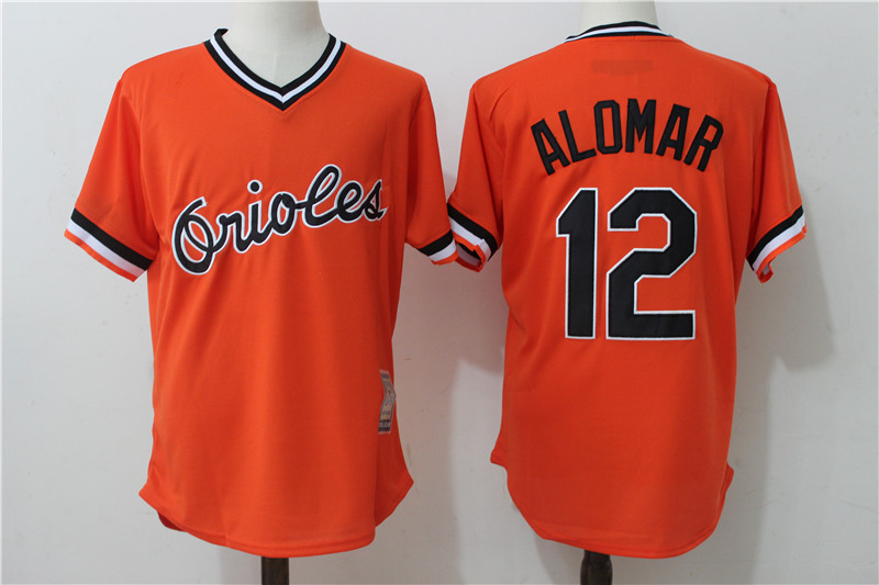 Orioles 12 Roberto Alomar Orange Throwback Jersey - Click Image to Close